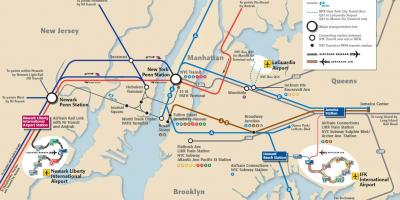 Jfk до Манхеттена карті метро