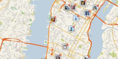 Карта Манхеттена з точками інтересу