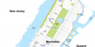 Карта острова Манхеттен в Нью-Йорку