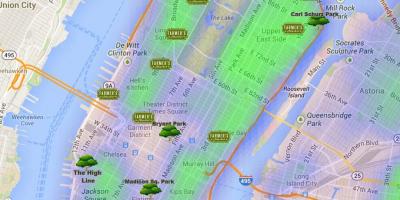 Карта Манхеттена парки