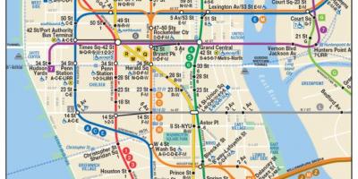 Карта метро нижнього Манхеттена