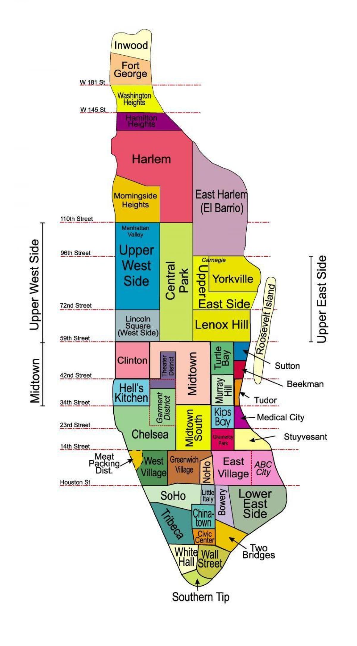 карта Манхеттен боро
