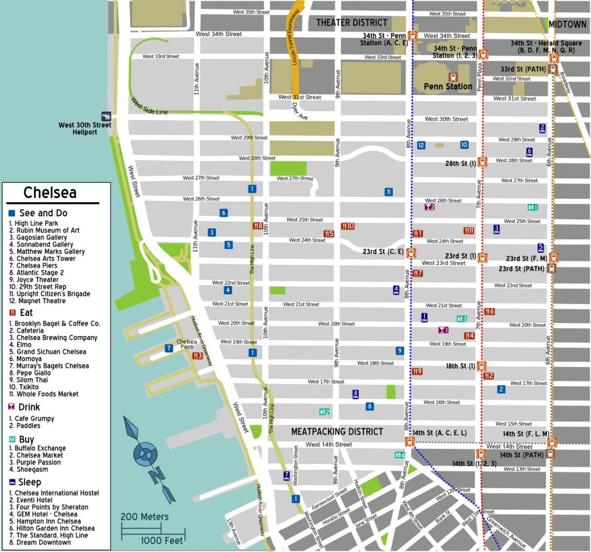 карта Челсі на Манхеттені