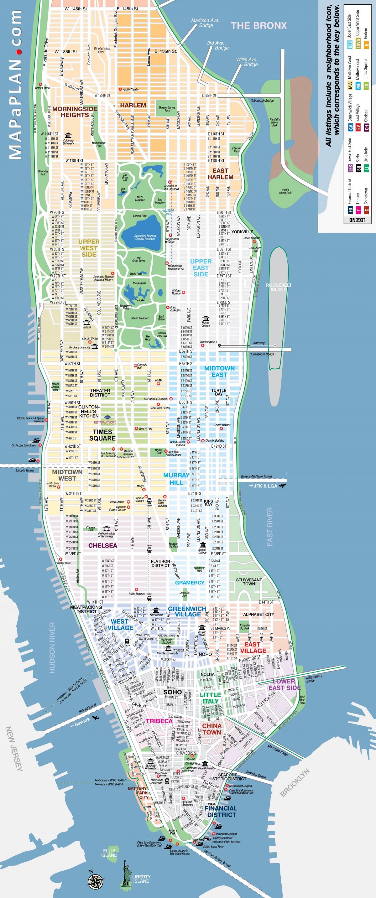 вільної преси карти Манхеттена Нью-Йорк