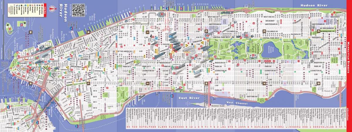 детальна карта Манхеттена, Нью-Йорк