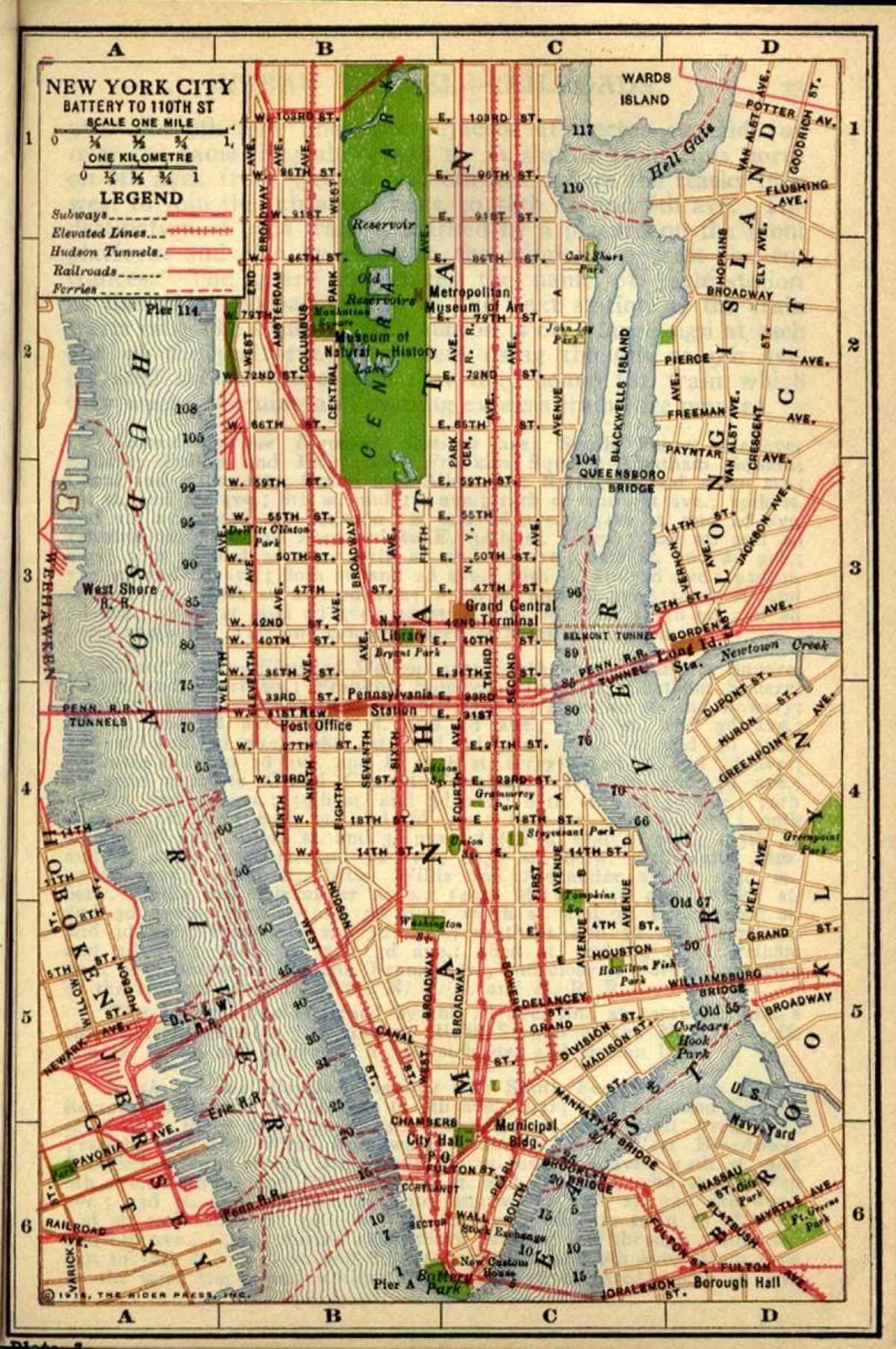 карта старого Манхеттена