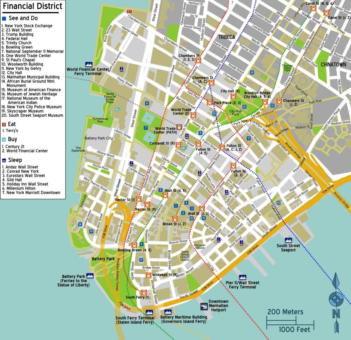 карта центру Манхеттена Нью-Йорк
