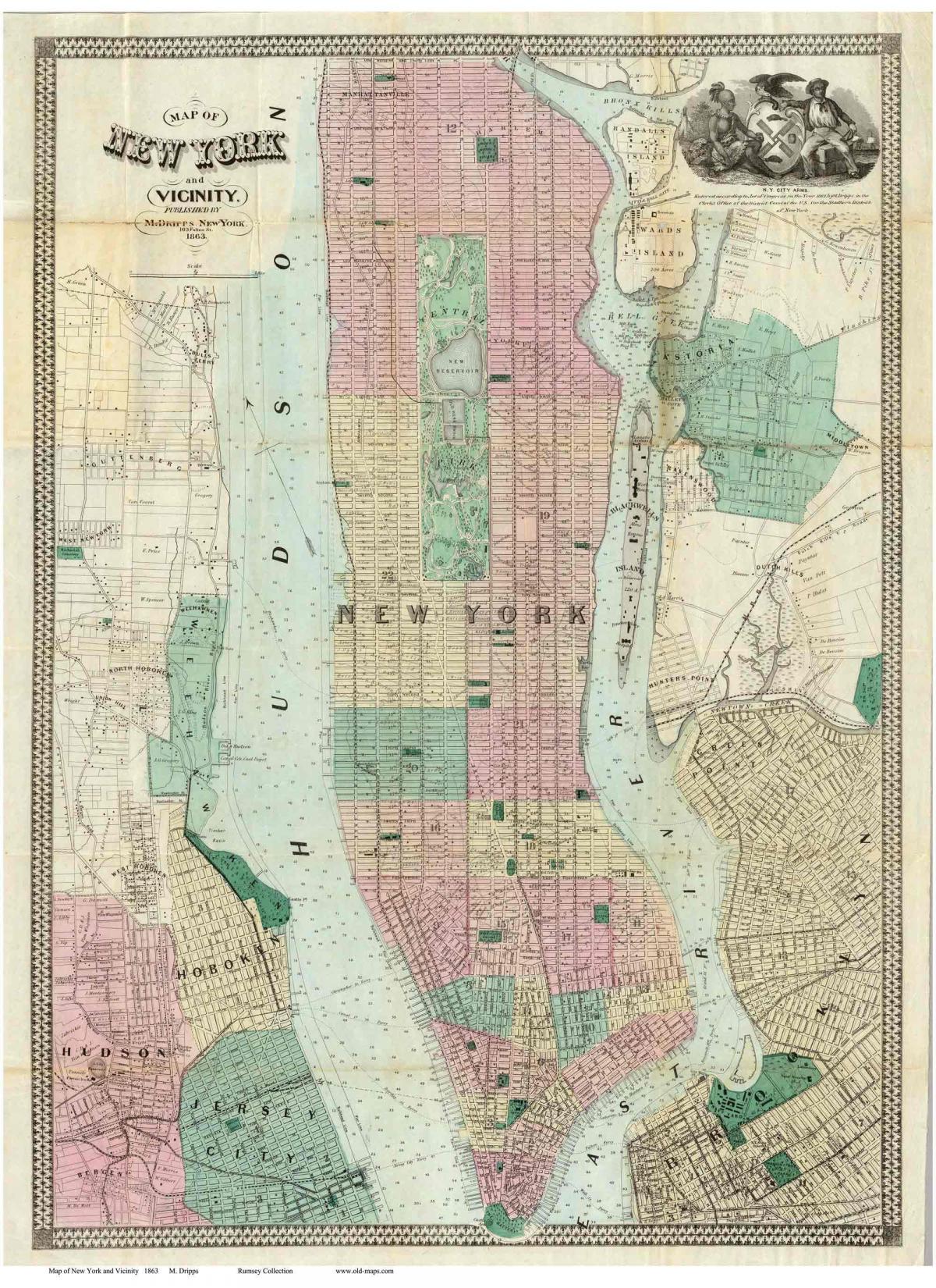 історичної карти Манхеттена