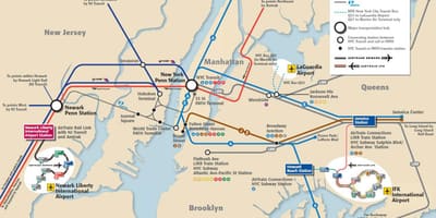 Jfk до Манхеттена карті метро